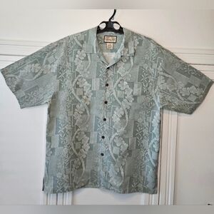 Jamaica Jaxx Green Floral Casual Button Down Shirt
